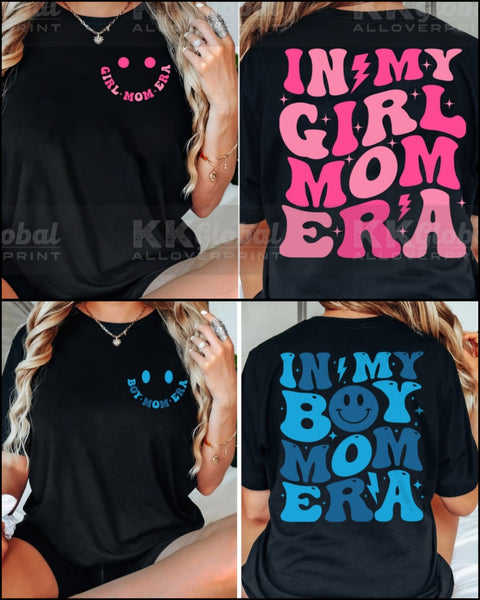 Girl / Boy Mom Era on black shirt / sweatshirt