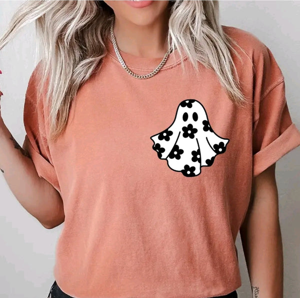 Floral Ghost Pocket shirt / sweatshirt