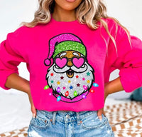 Pink & Green Santa shirt / sweatshirt