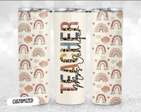 Teacher Boho Rainbow Tumbler, 20oz Skinny