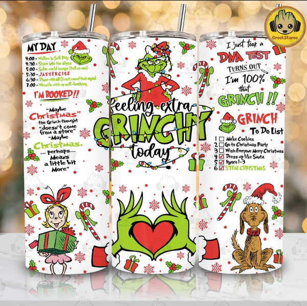 Grinch Christmas tumbler, 20oz Skinny
