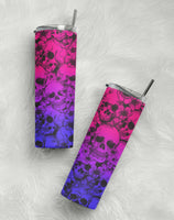 Ombre Skulls Tumbler 20oz Skinny
