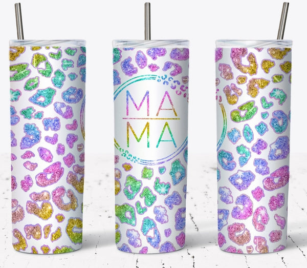 Mama Neon Leopard 20oz Skinny Tumbler