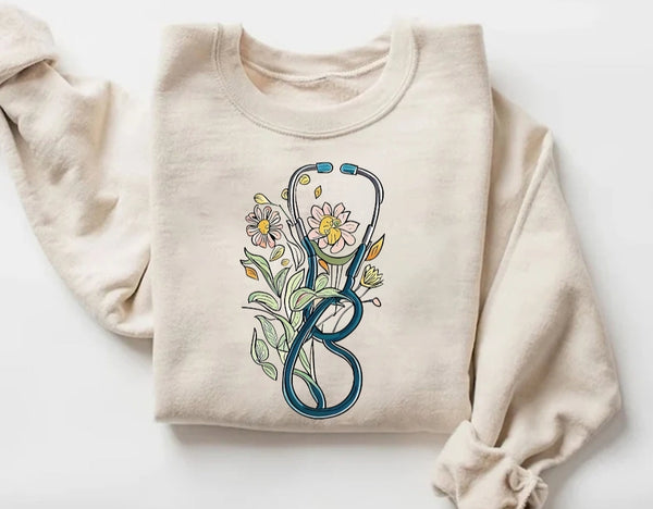 Floral Stethoscope shirt / sweatshirt