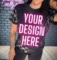 Black Bleached Shirts - Choose Your Design & Pattern shirt / sweatshirt