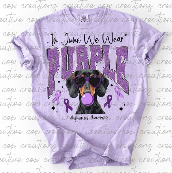 In June We Wear Purple Dachshund shirt / sweatshirt