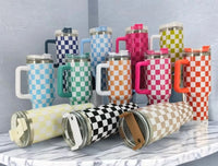 40oz Checkered Tumblers