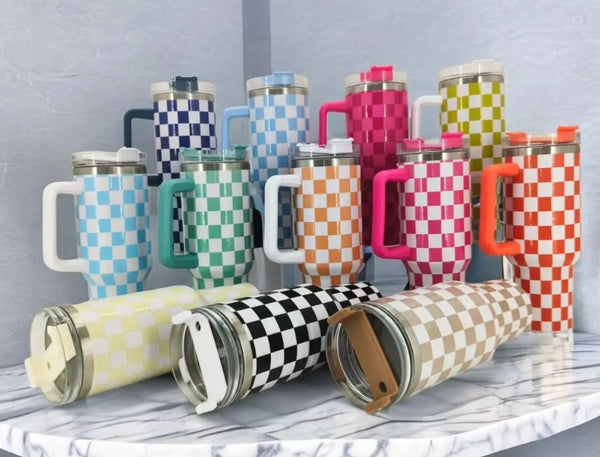 40oz Checkered Tumblers