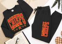 Red/Yellow Sports Team Sweatshirts & Sweatpants SETS
