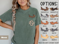 Jumping Dachshund Monogram Pocket shirt / sweatshirt