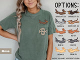 Jumping Dachshund Monogram Pocket shirt / sweatshirt