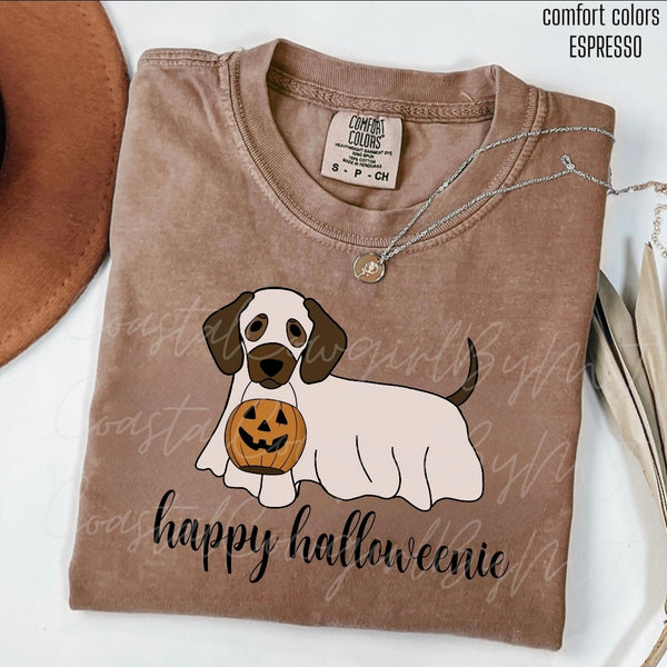 Happy Halloweenie Ghost Dachshund shirt / sweatshirt