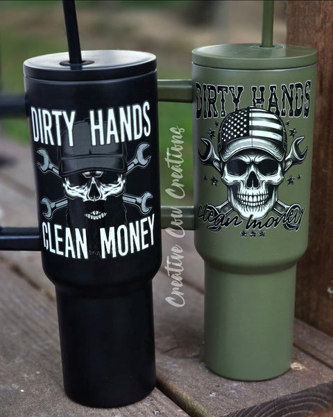 Dirty Hands Clean Money RTS Tumblers