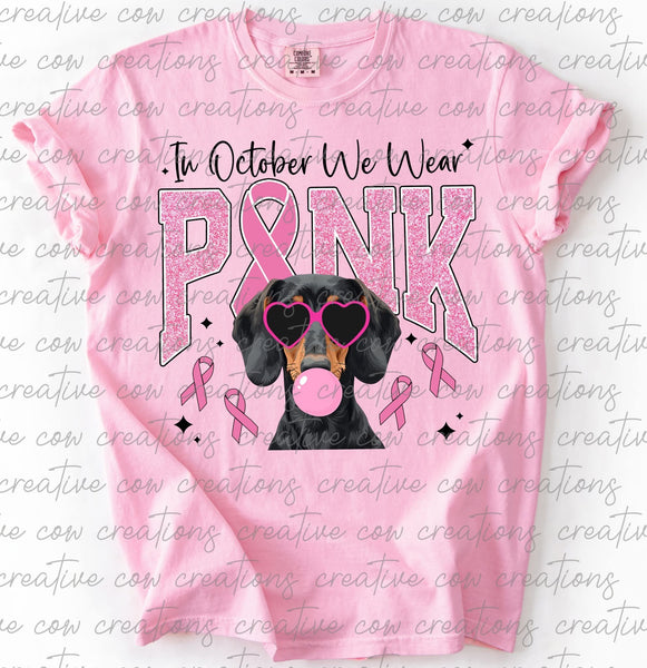 In October We Wear Pink Dachshund shirt / sweatshirt